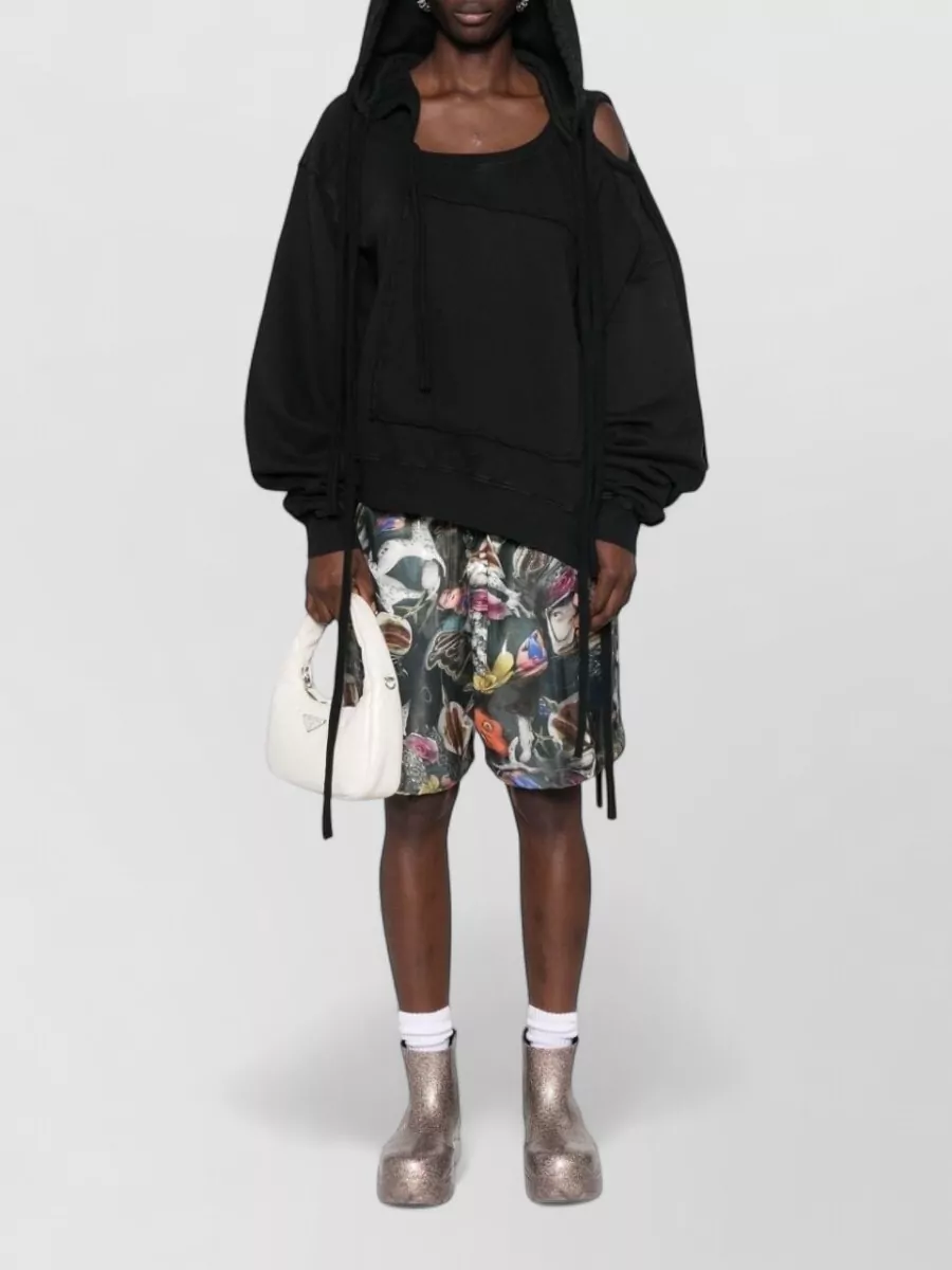 Ottolinger Deconstructed Cotton Draped Cutout Hoodie