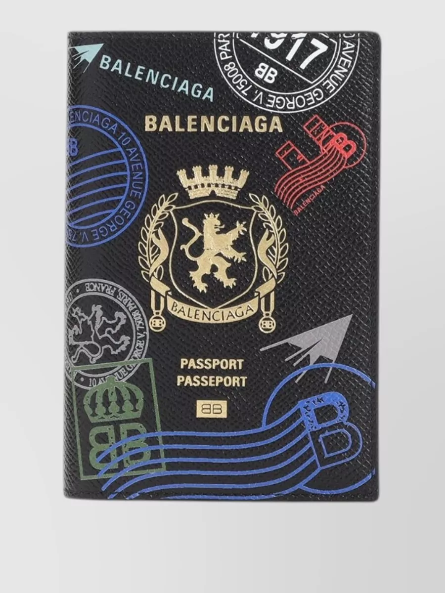 Balenciaga leather passport holder