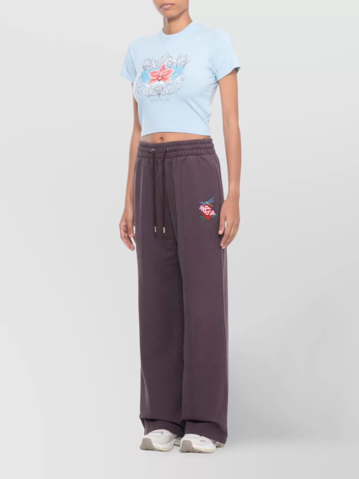 Casablanca Graphic Print Cropped T-Shirt With Short Sleeves