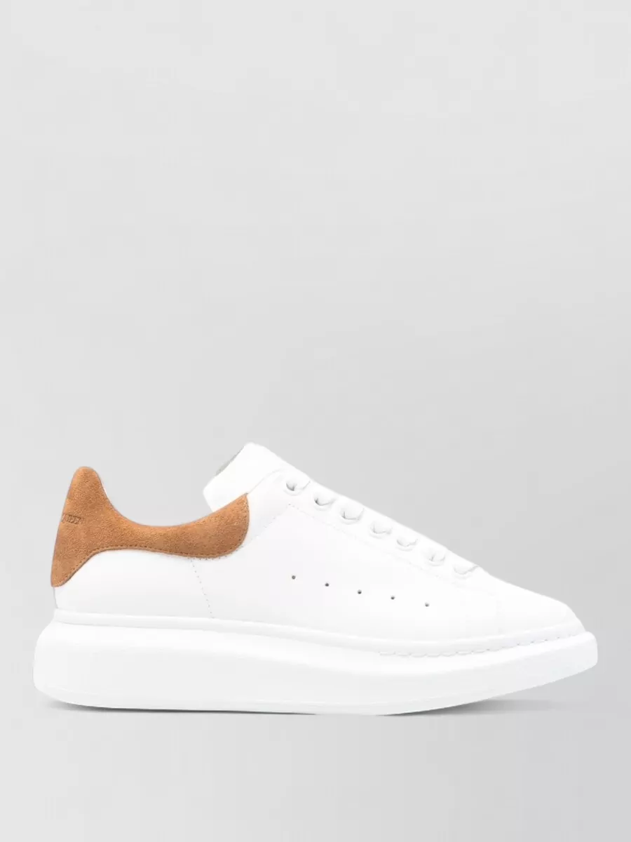 Alexander Mcqueen Silk Sneakers Round Toe Contrast Heel