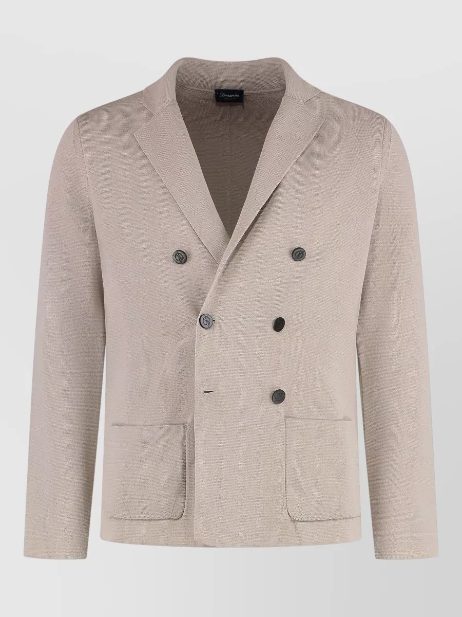 Drumohr cotton knitted double-breasted blazer
