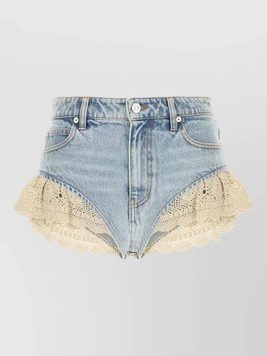 Frame denim crochet shorts
