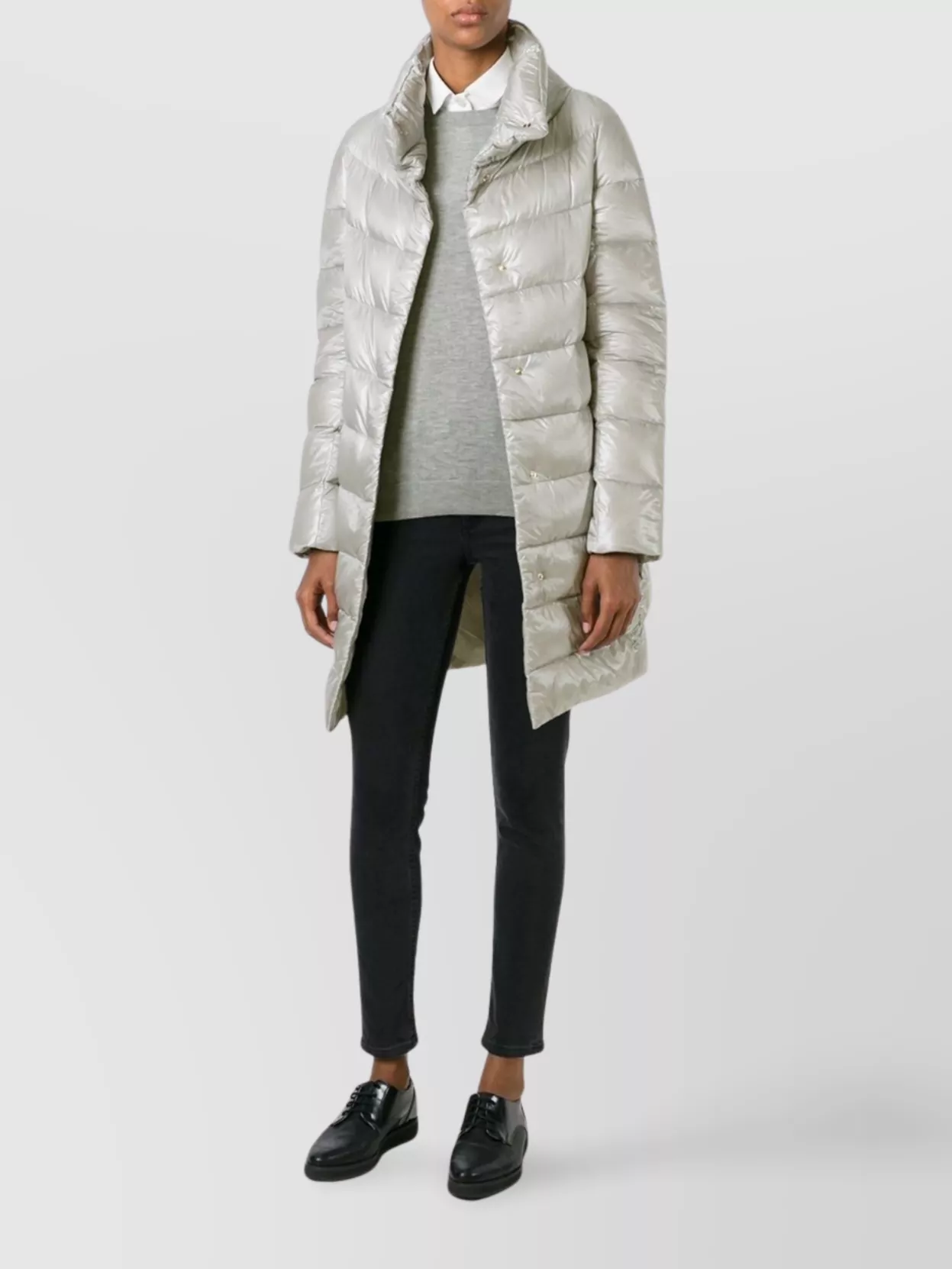 Herno Long Quilted Padded Coat With High Collar