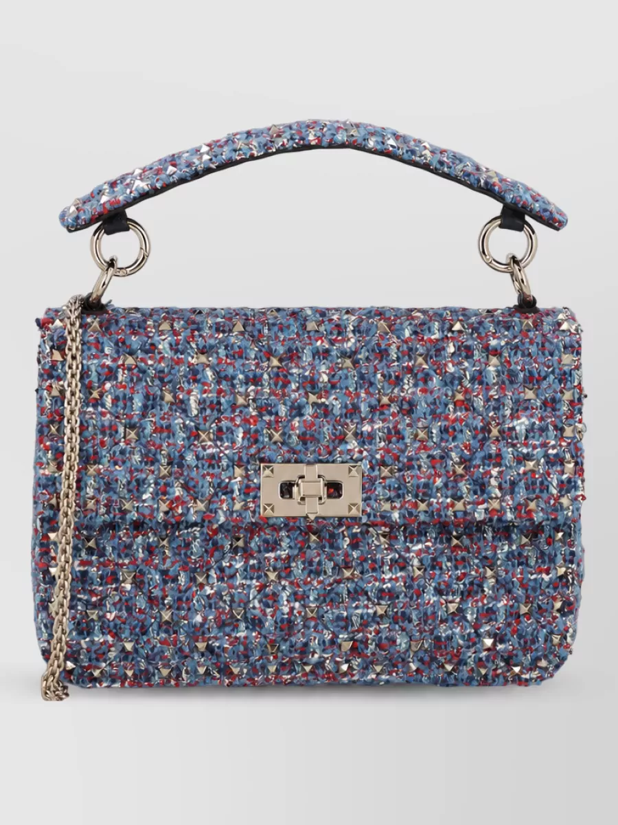 Valentino Garavani Rockstud Spike Medium Tweed Shoulder Bag