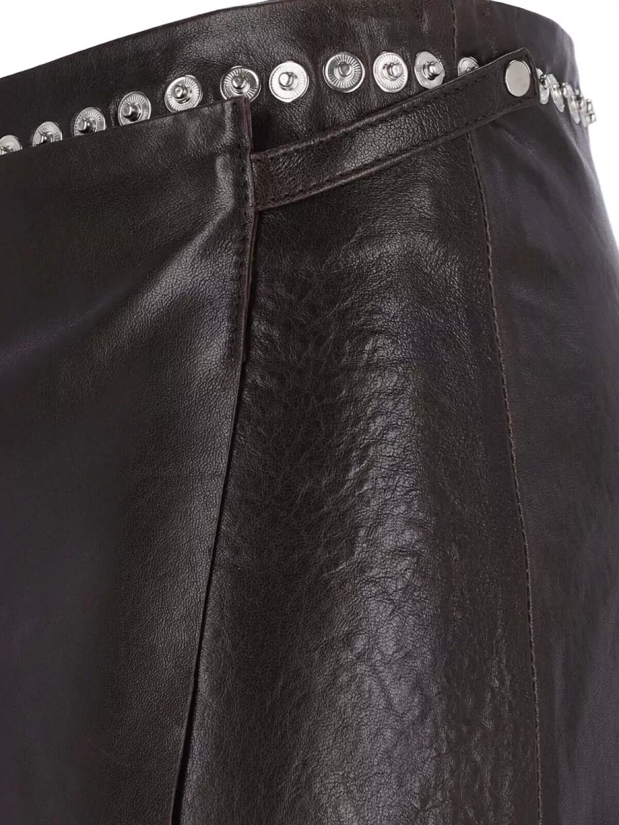 Paloma Wool Lamb Leather Knee-Length Wrap Skirt