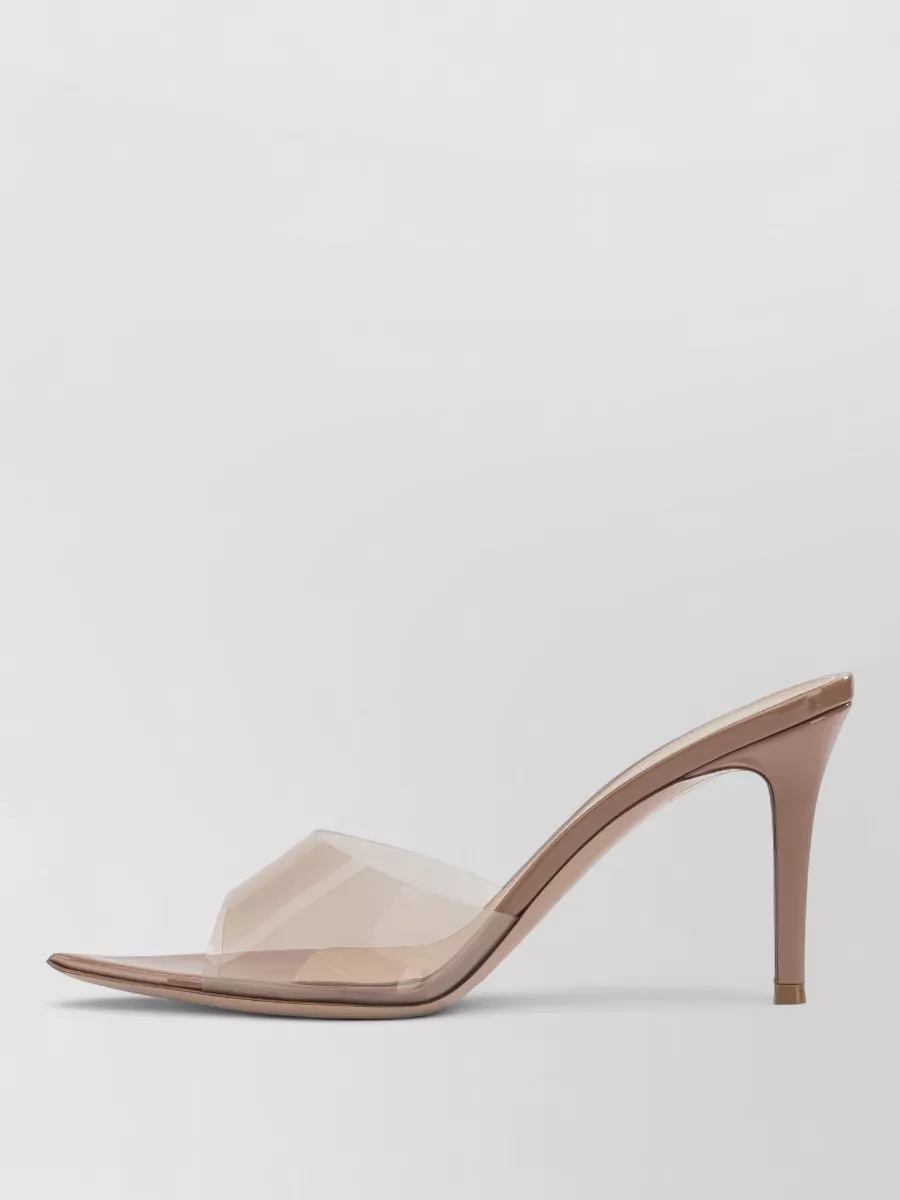 Gianvito Rossi Elle 85 Mm Pointed Toe Transparent Strap Mules