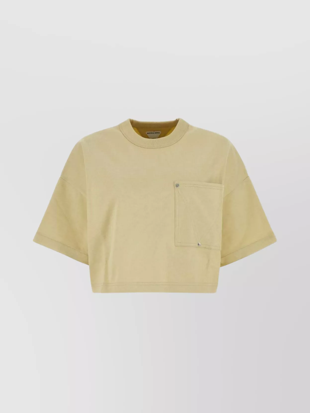 Shop Bottega Veneta Short Sleeve Cotton T-shirt In Beige