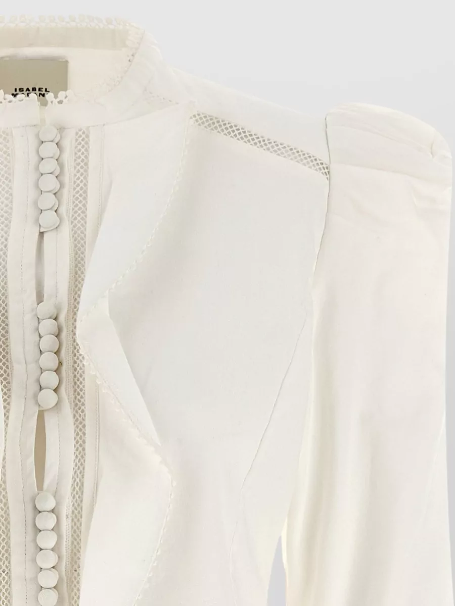 Isabel Marant Calina Shirt High Neck Button Detail