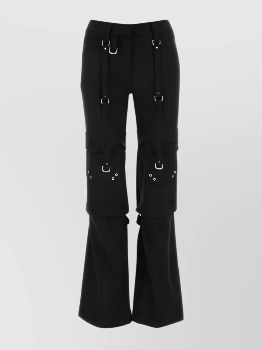 Shop Off-white Cargo Pant With Flared Silhouette And High-waisted Design In Black