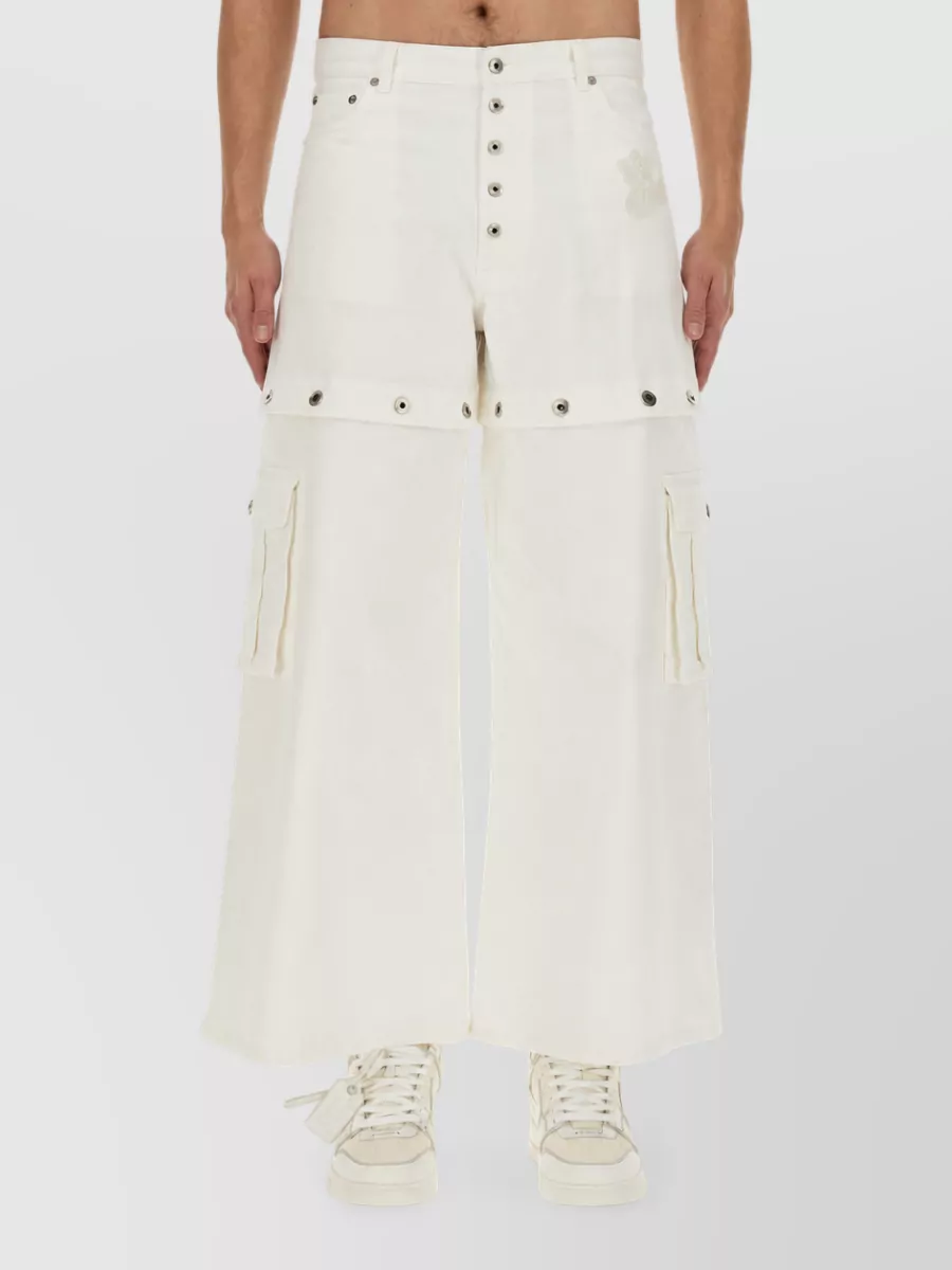 Off-White Cotton Cargo Shorts