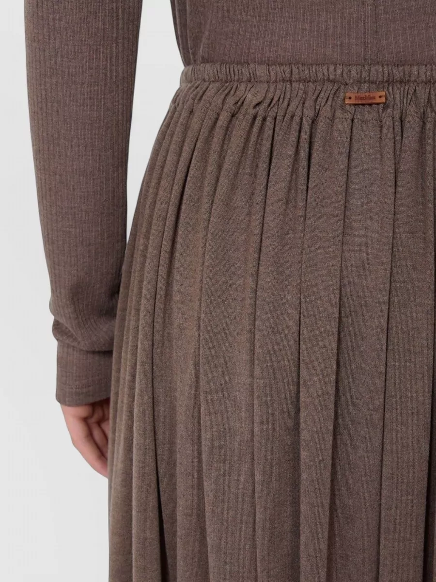 Max Mara Silk Blend Pleated Long Skirt