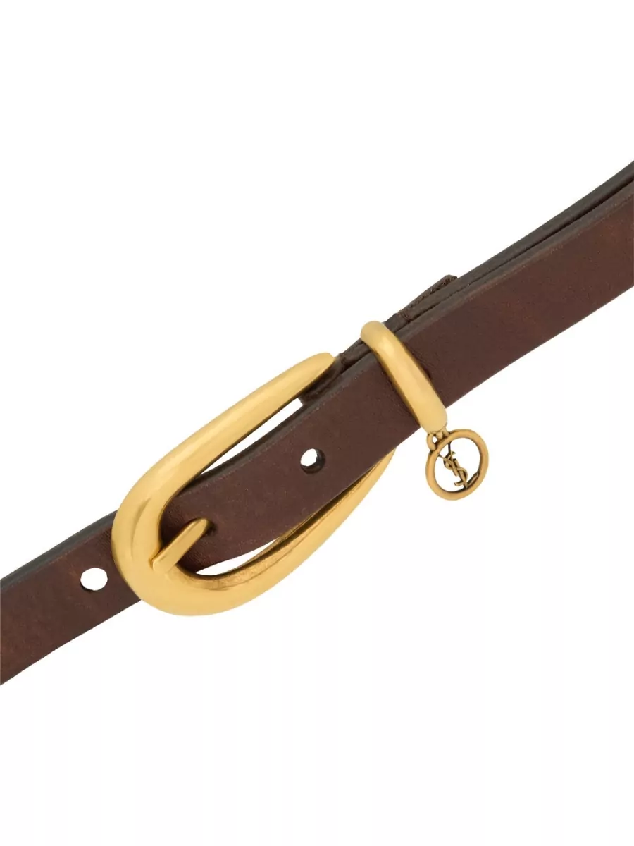 Saint Laurent Leather Thin Belt