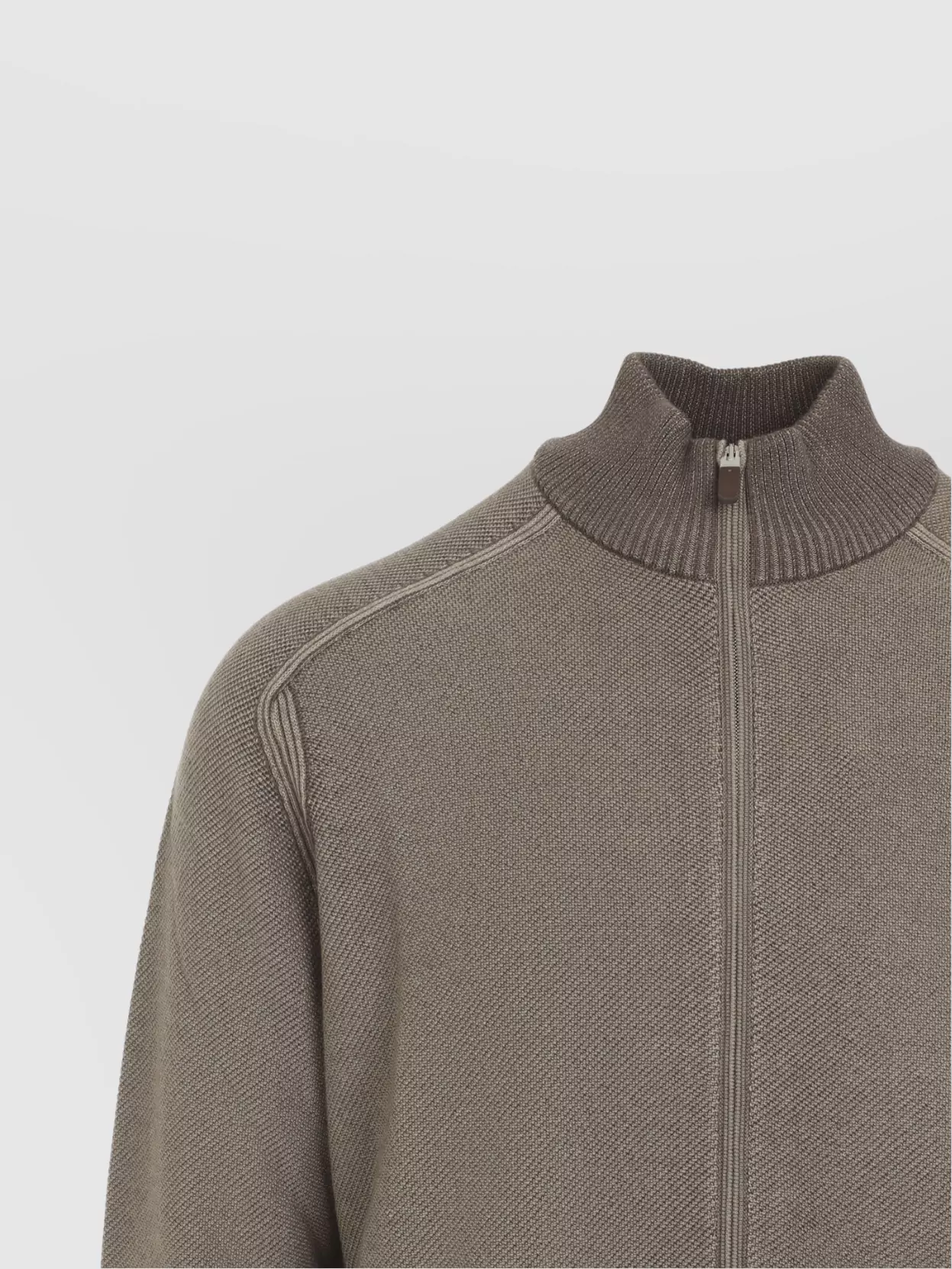 Zegna Full Zip Sweater High Collar
