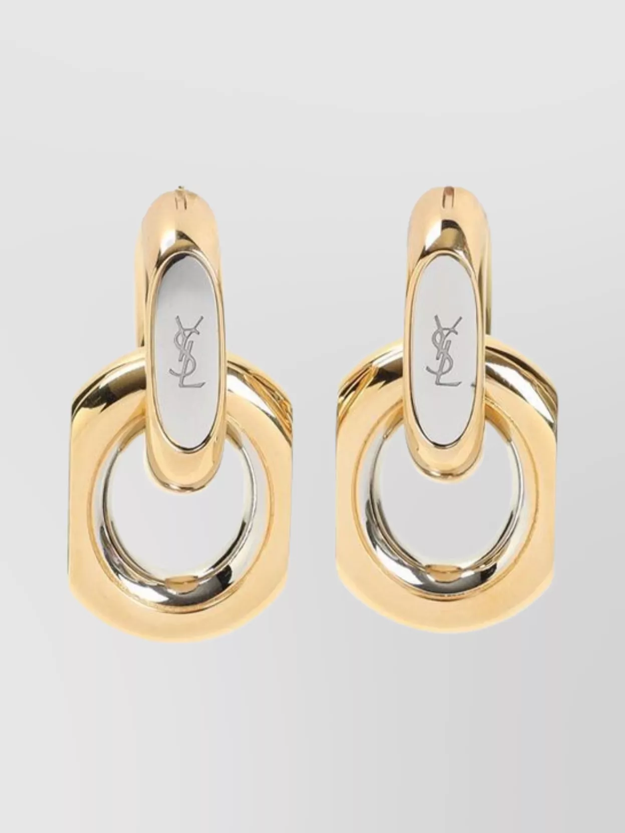 Saint Laurent Metal Double-Hoop Earrings