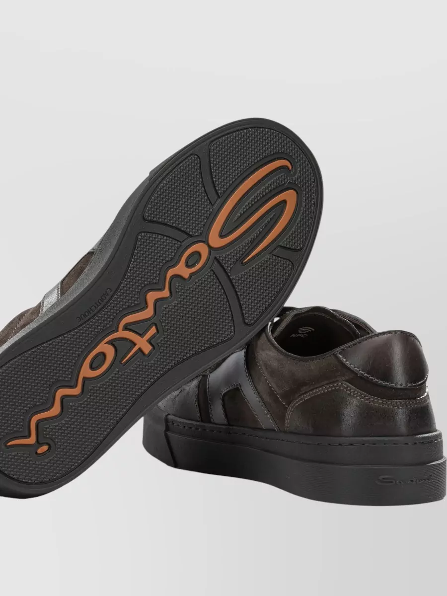 Santoni Leather Low-Top Sneakers