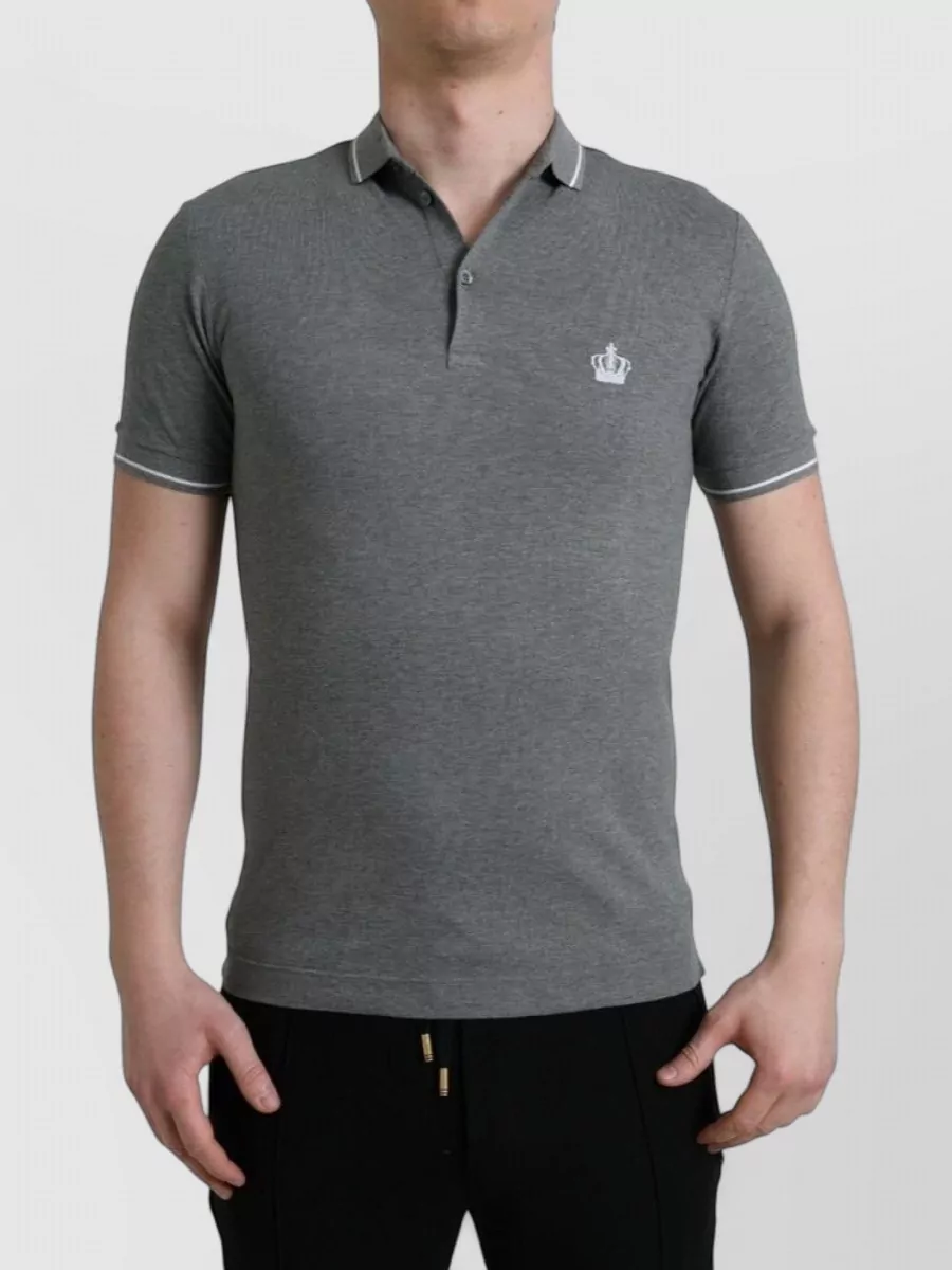 Dolce&Gabbana Embroidered crown polo shirt