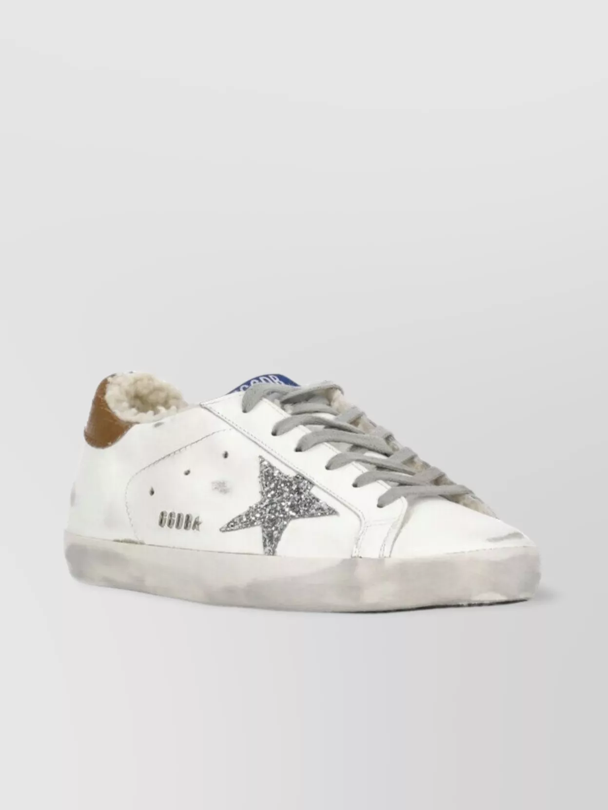 Golden Goose Low Top Leather Sneakers With Glitter Star