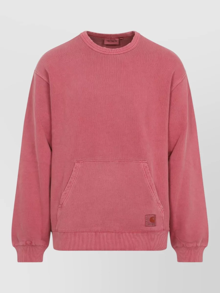 Carhartt Front Pocket Sweater With Ribbed Cuffs And Hem In Pink