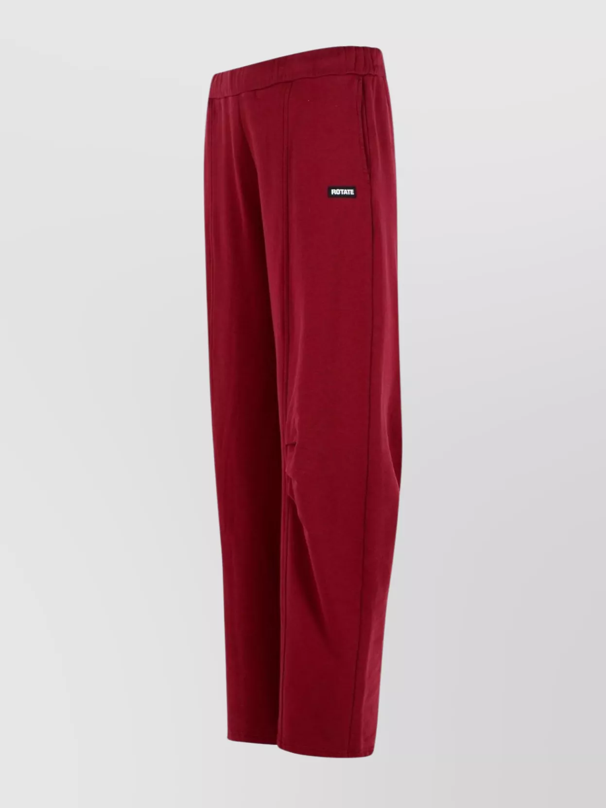 Rotate Burgundy Cotton Trousers Elastic Waistband
