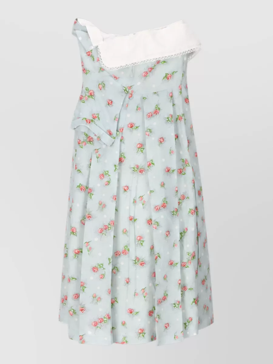 Miu Miu Silk strapless rose-print midi dress