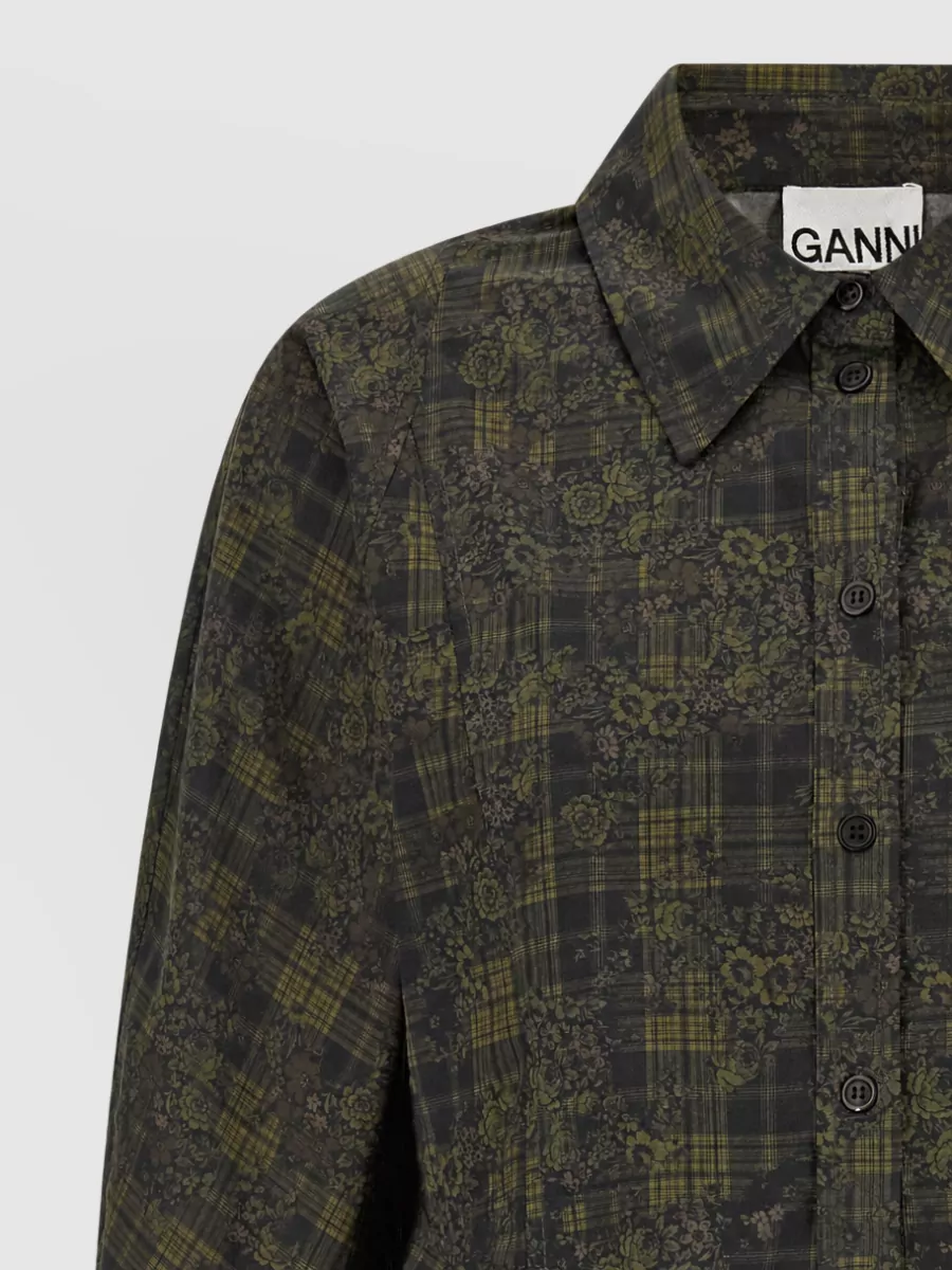 Ganni Floral Checked Shirt