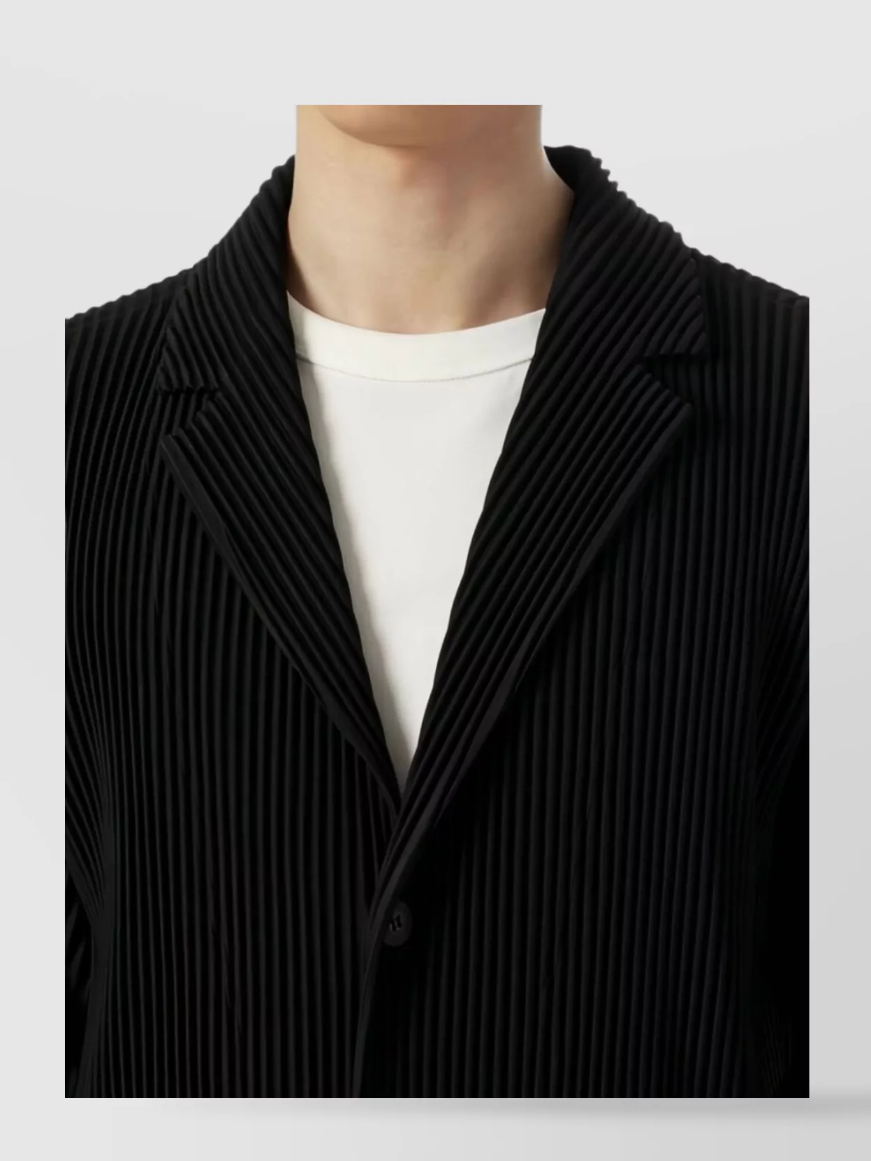 Homme Plisse Issey Miyake Tailored Coat With Pinstripe And Buttons