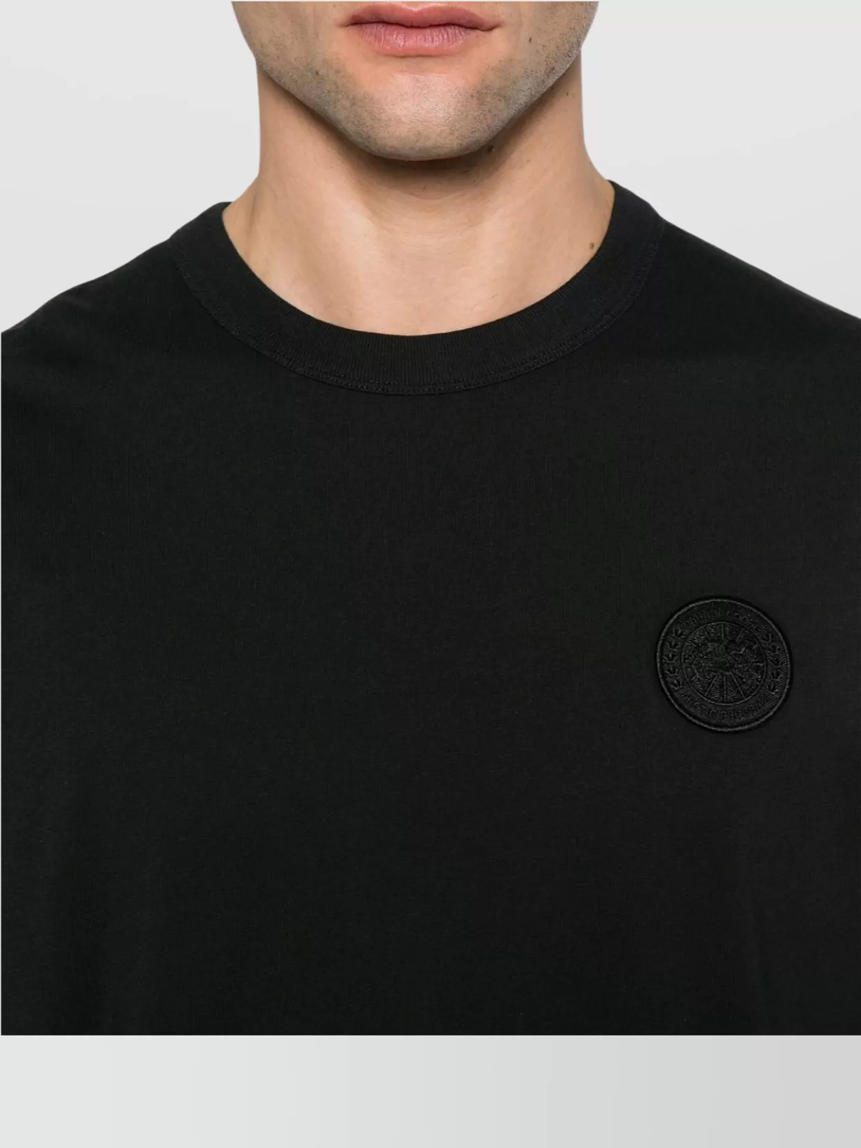 Canada Goose Crew Neck Short Sleeve T-Shirt With Rib-Knit