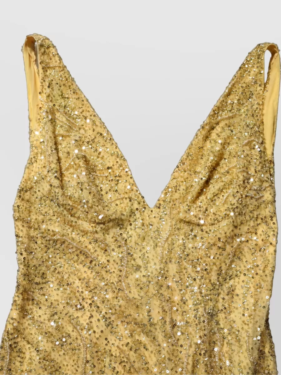 Dolce&Gabbana V-Neck Sequin Gown