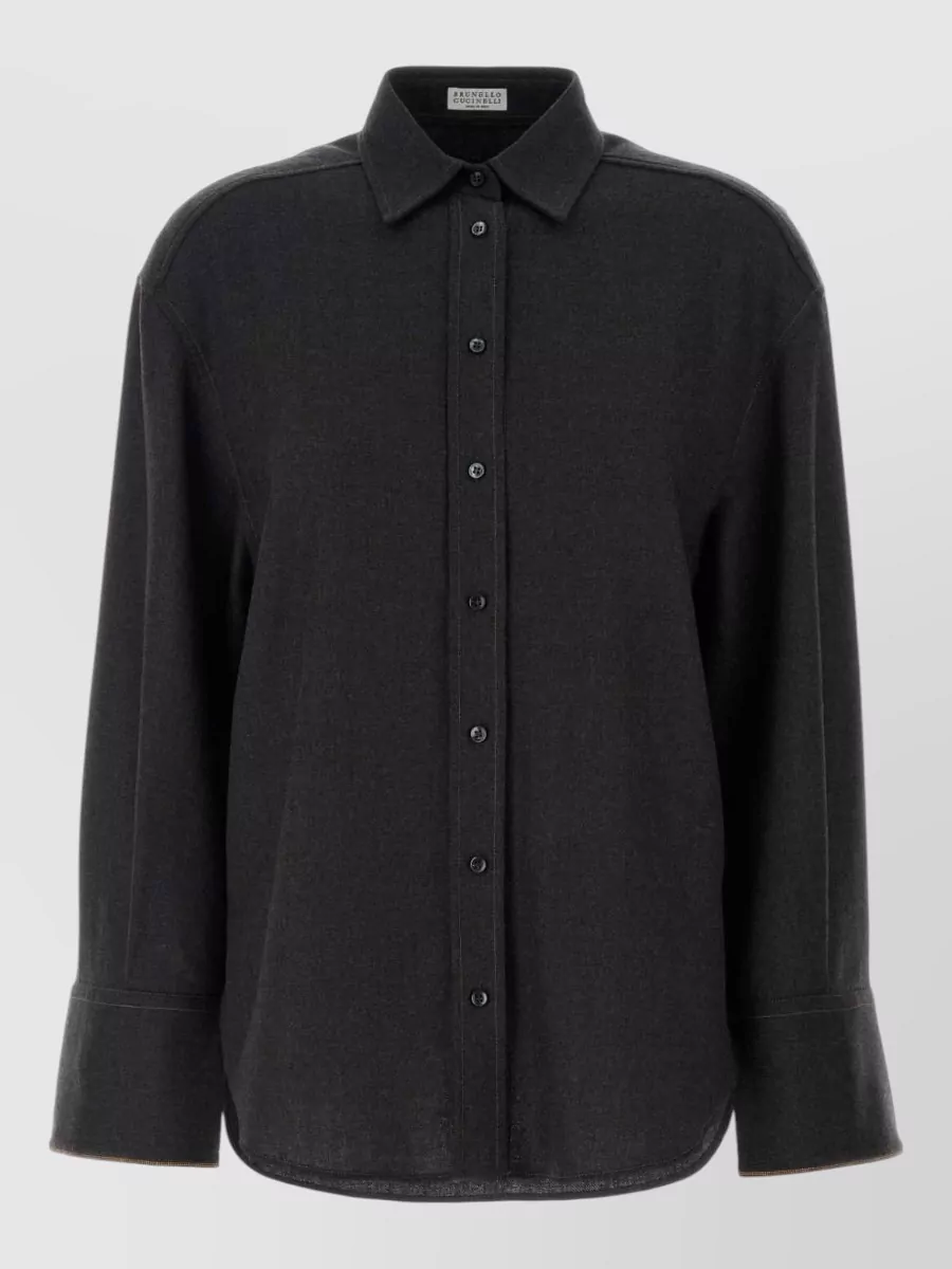 Brunello Cucinelli wool long-sleeve shirt