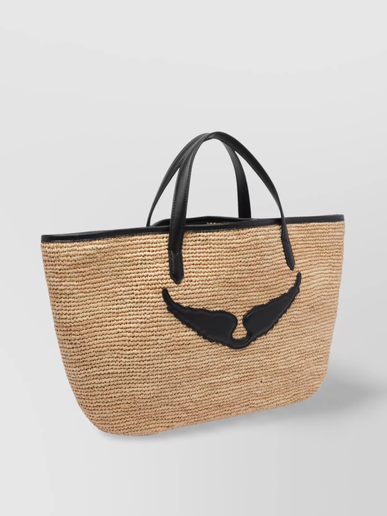ZADIG & VOLTAIRE WOVEN WINGS BEACH BAG WITH DUAL HANDLES