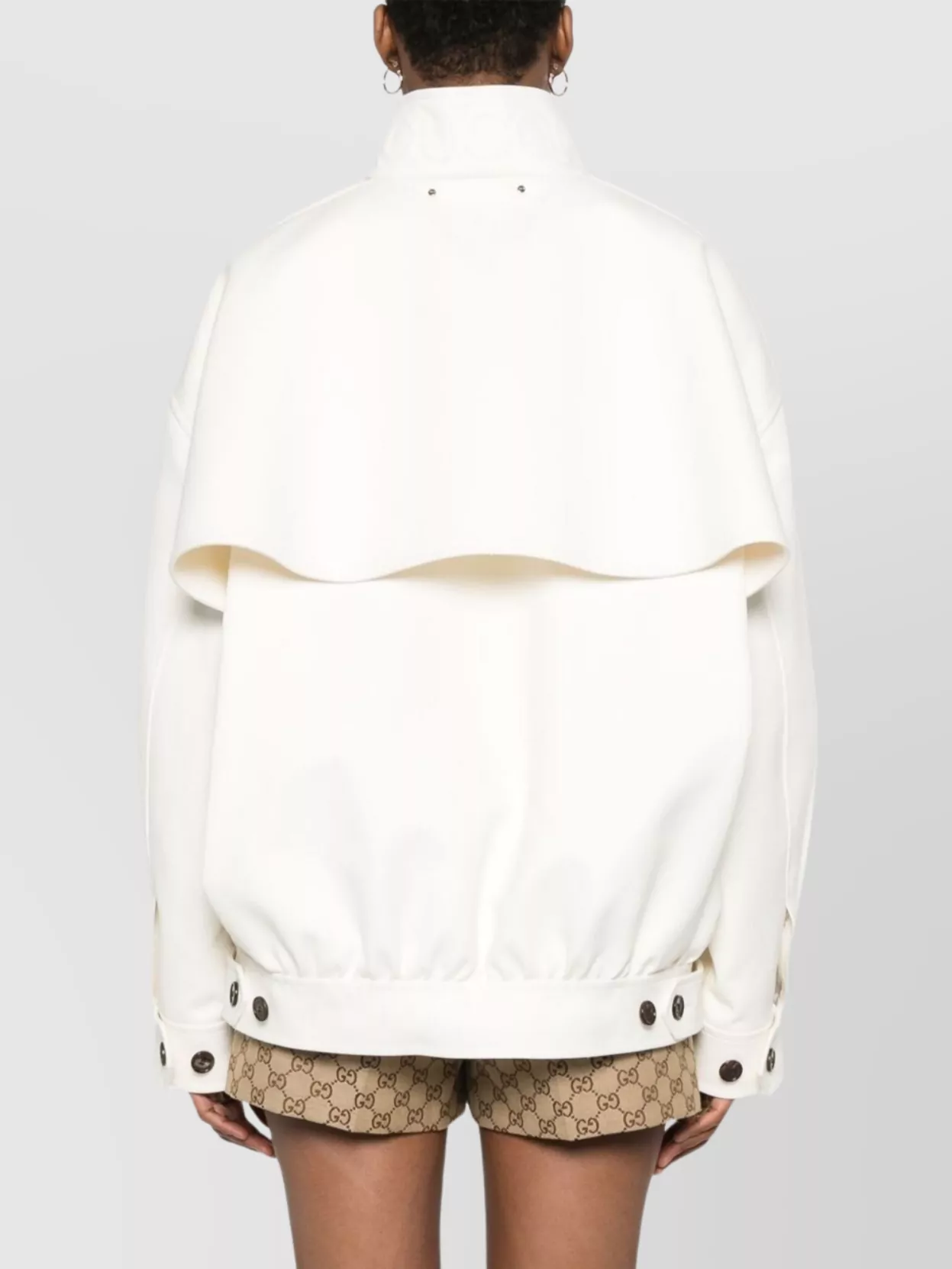 Gucci Band Collar Oversized Front Pockets Jacket