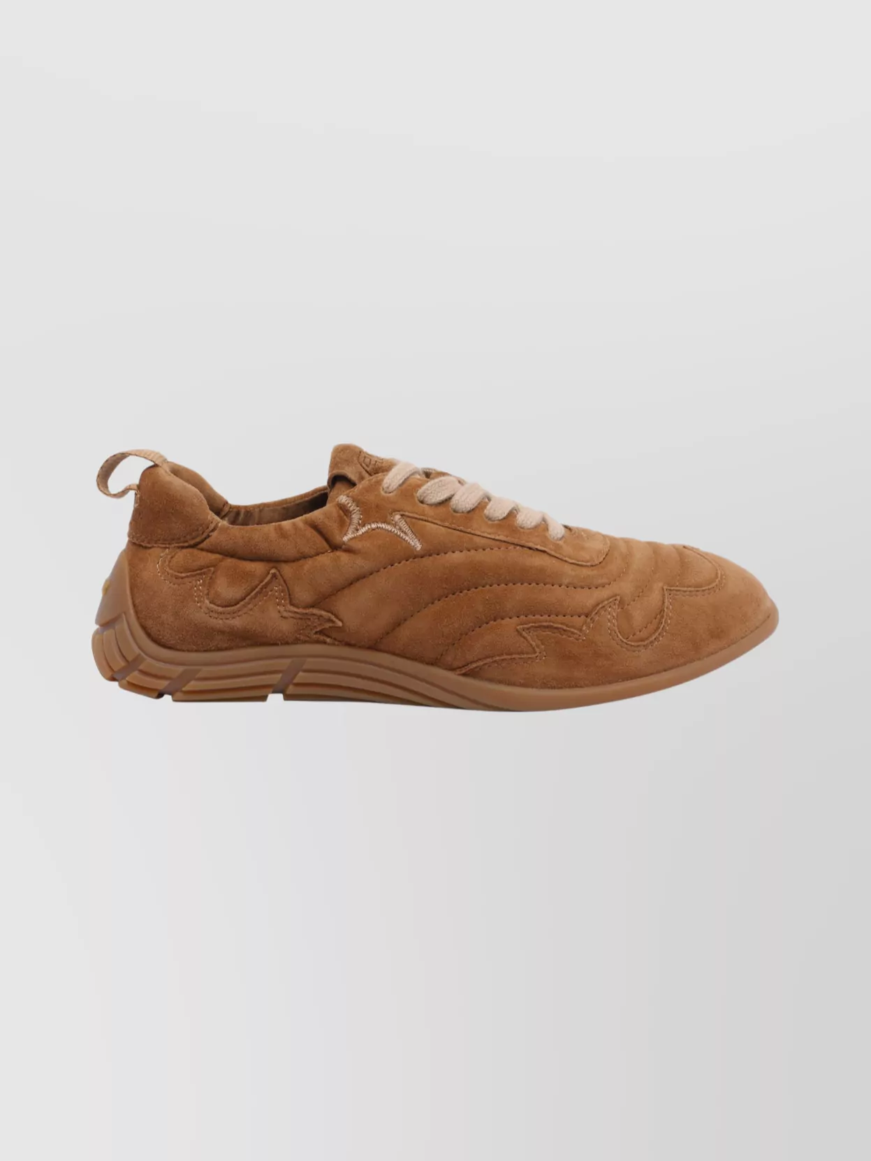 Ash Suede Low Top Sneakers With Round Toe In Brown