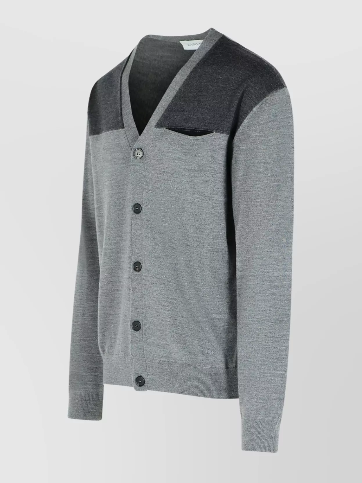 Lanvin V-Neck Wool Cardigan Long Sleeves