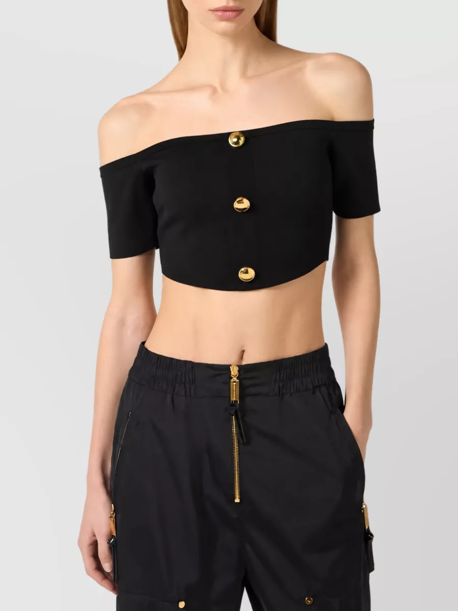 Elisabetta Franchi Cropped Knit Top