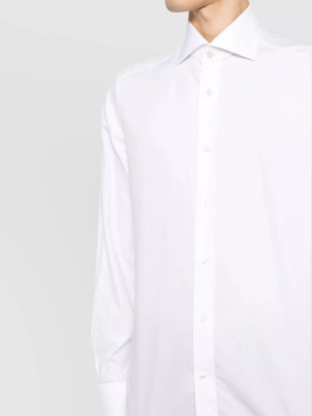 Zegna Long Sleeve Shirt Spread Collar