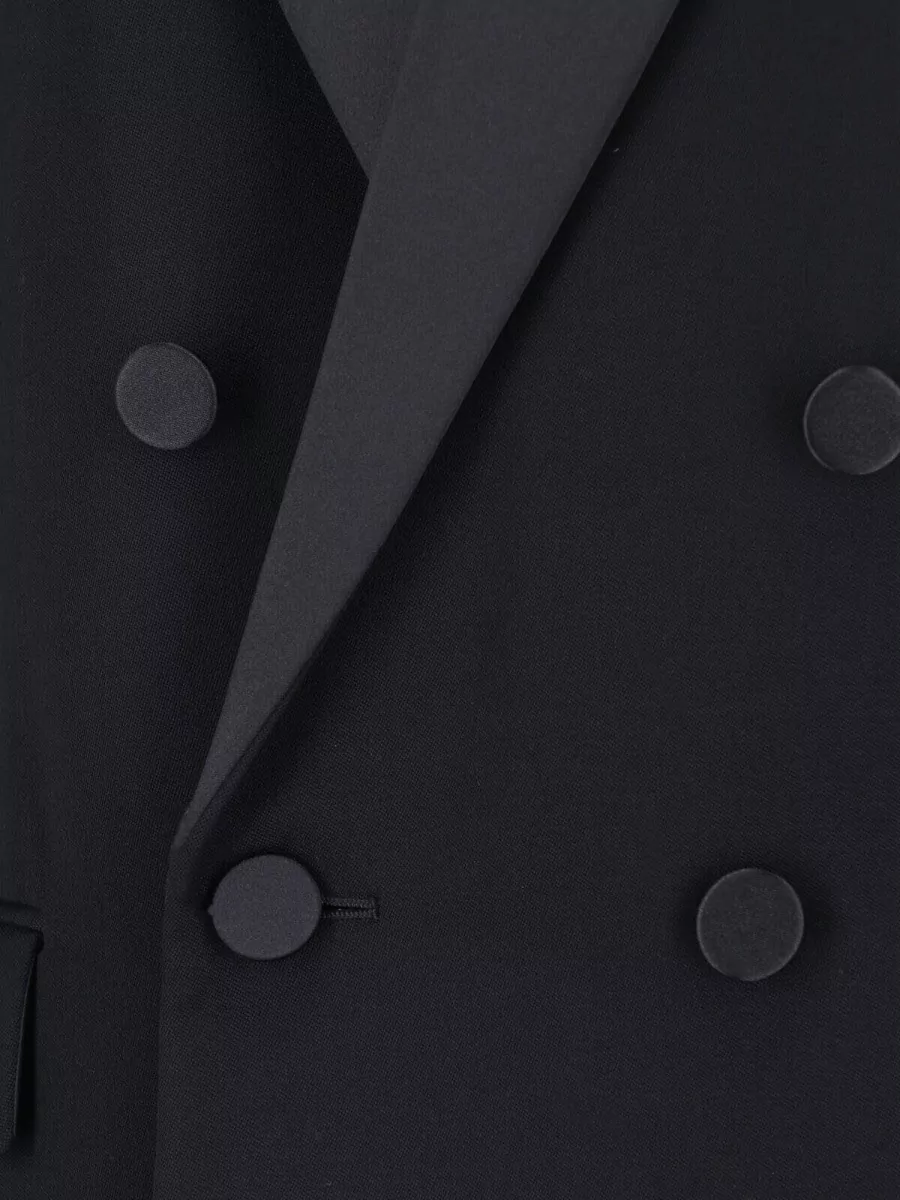 Saint Laurent Wool Double-Breasted Tuxedo Jacket