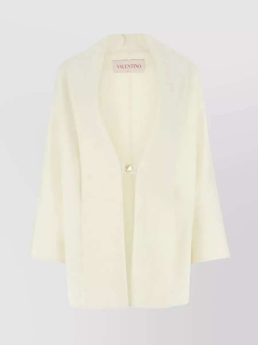 Shop Valentino Refined Wool Blend Cropped Coat In White