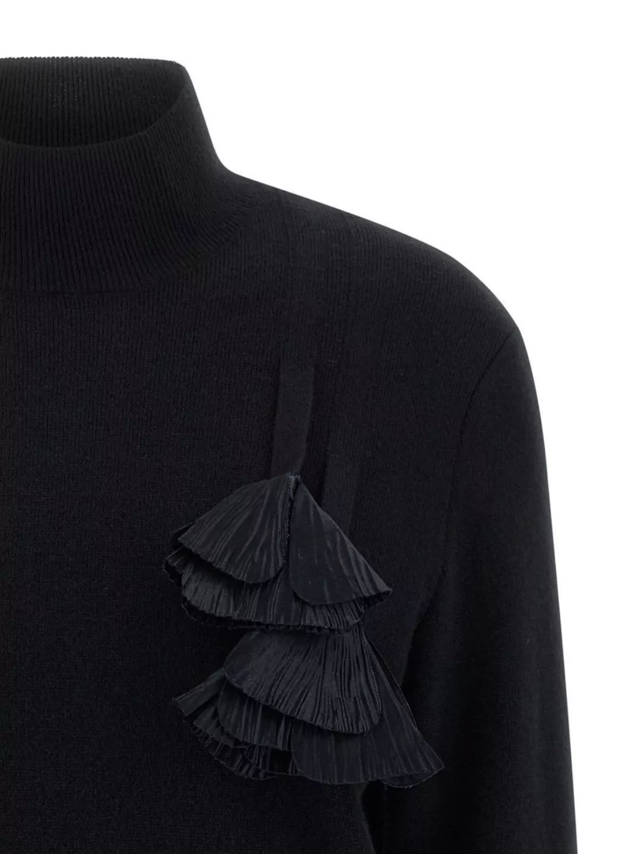 Ferragamo Sweater With Floral Detail And High Neck