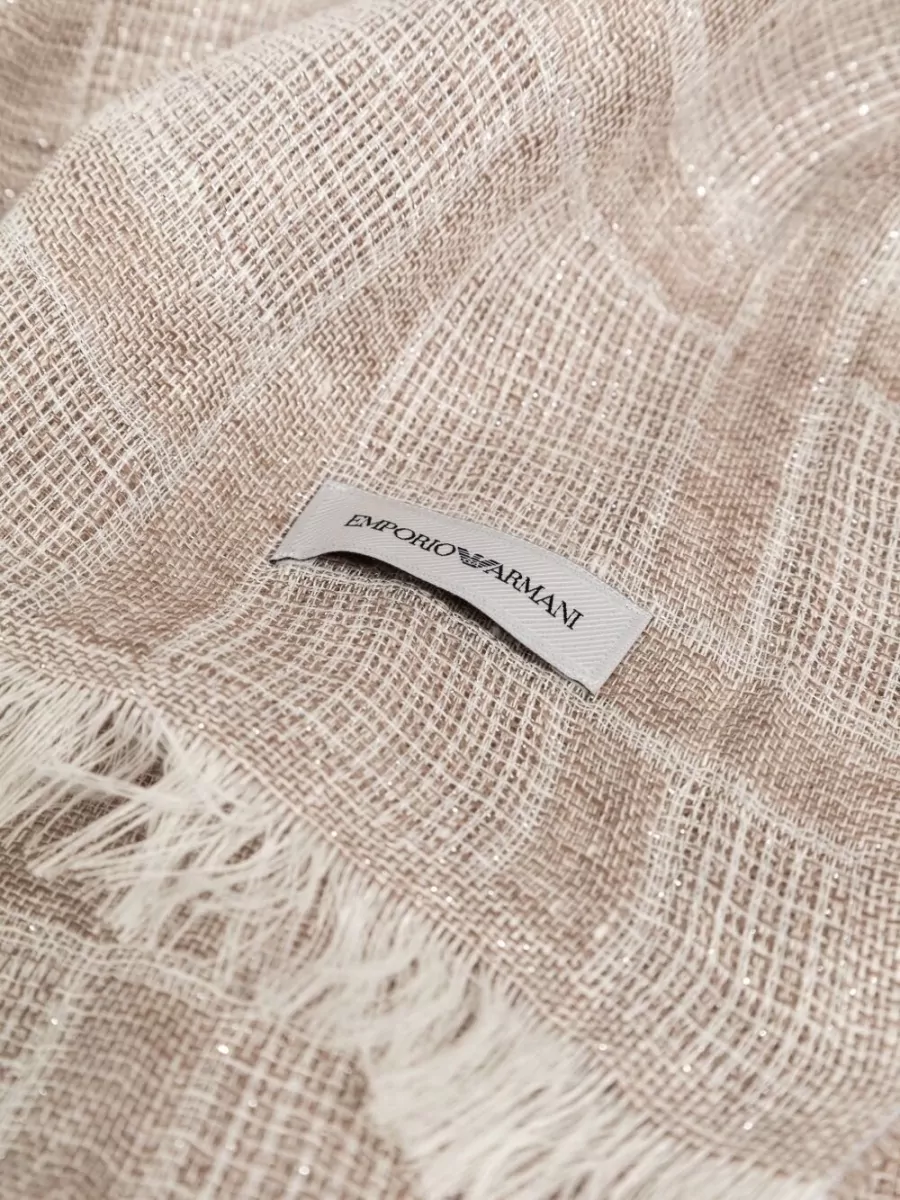 Emporio Armani Checked Linen Scarf