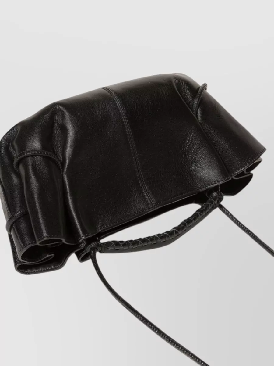 Hereu Leather Pleated Mini Bag