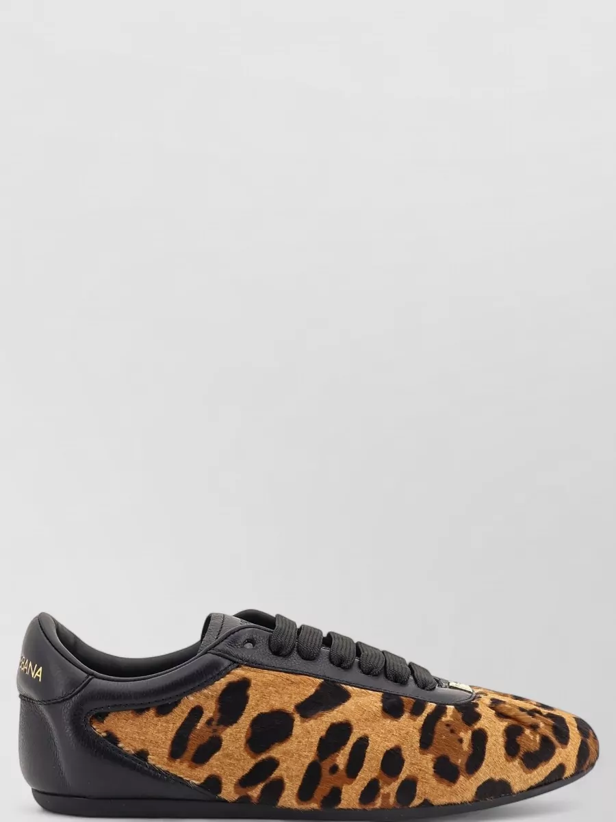 Dolce&Gabbana Leather Leopard Low-Top Sneakers