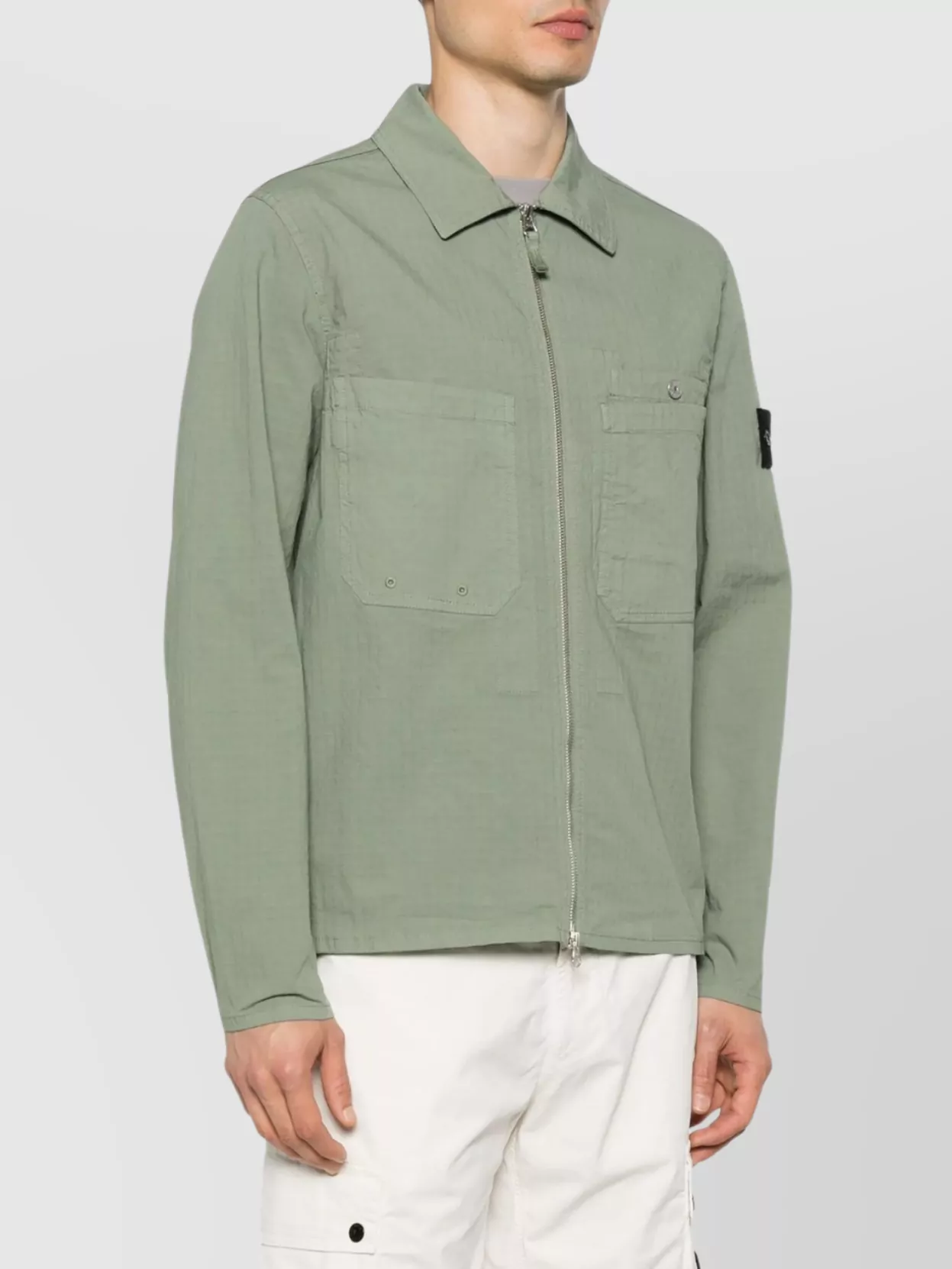 Stone Island Overshirt Cotton Adjustable Cuffs