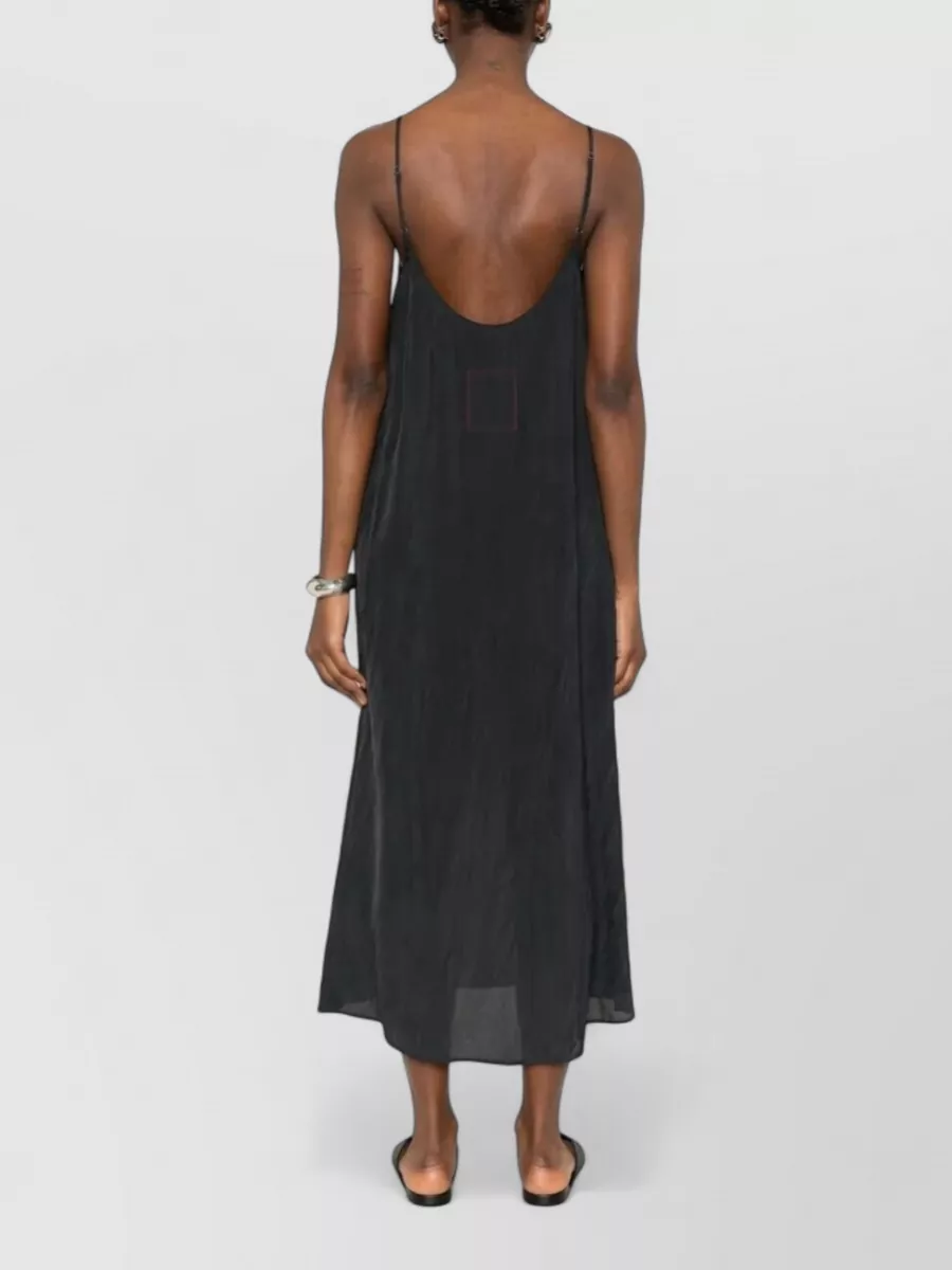 Uma Wang Anaya Dress Crinkled Texture Open Back