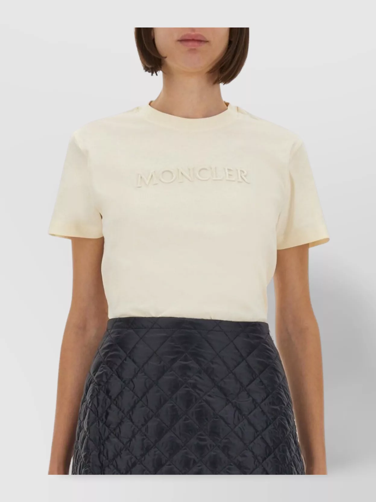 Moncler Logo Embroidered Cotton Crew Neck T-Shirt