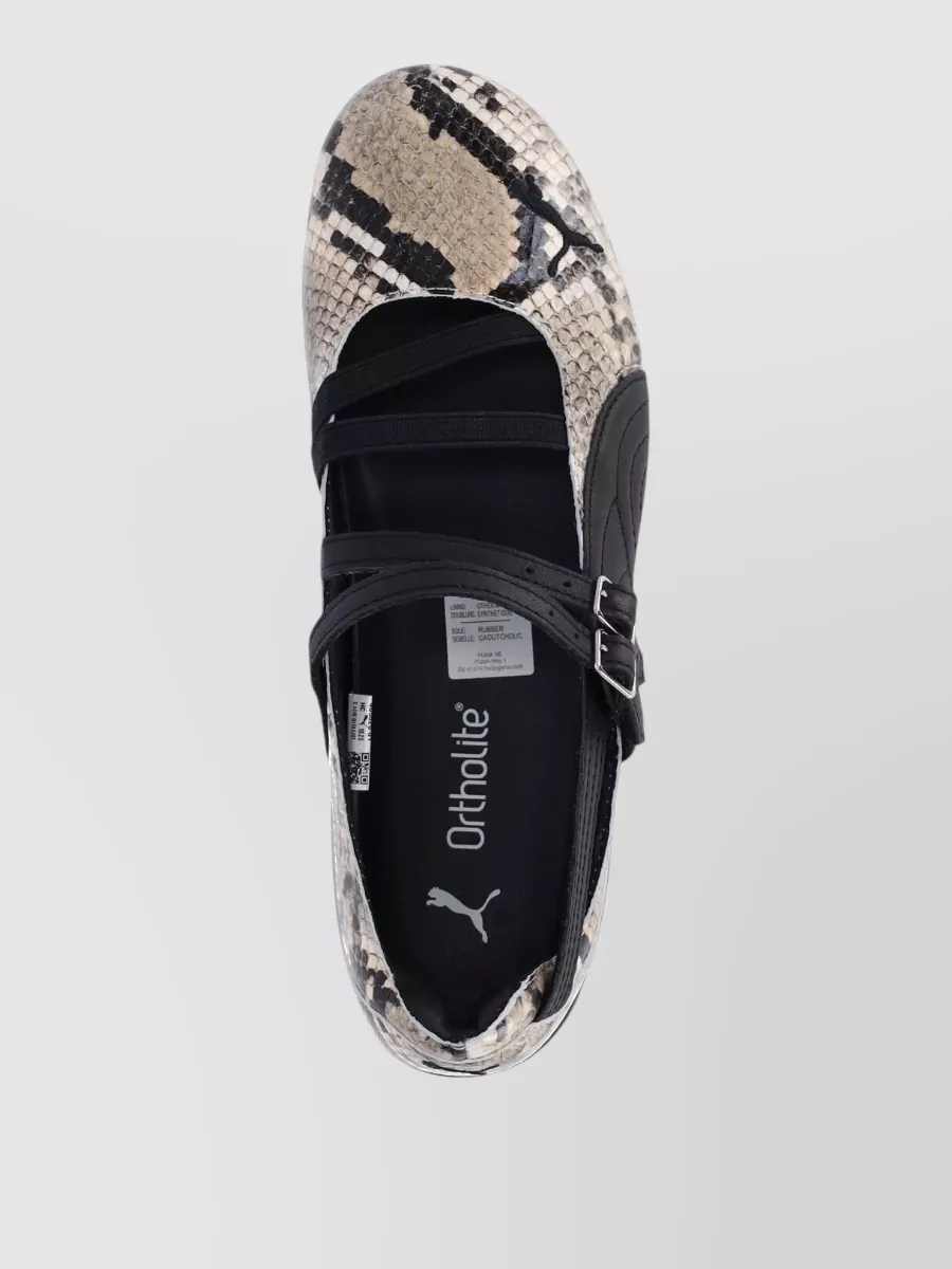 Puma Leather Snake-Effect Ballerina Shoes