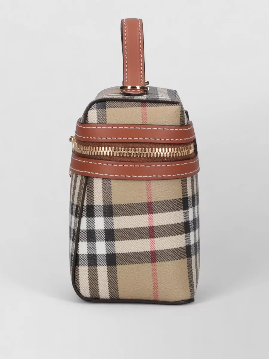 Burberry Check Clutch Bag Adjustable Strap Top Handle