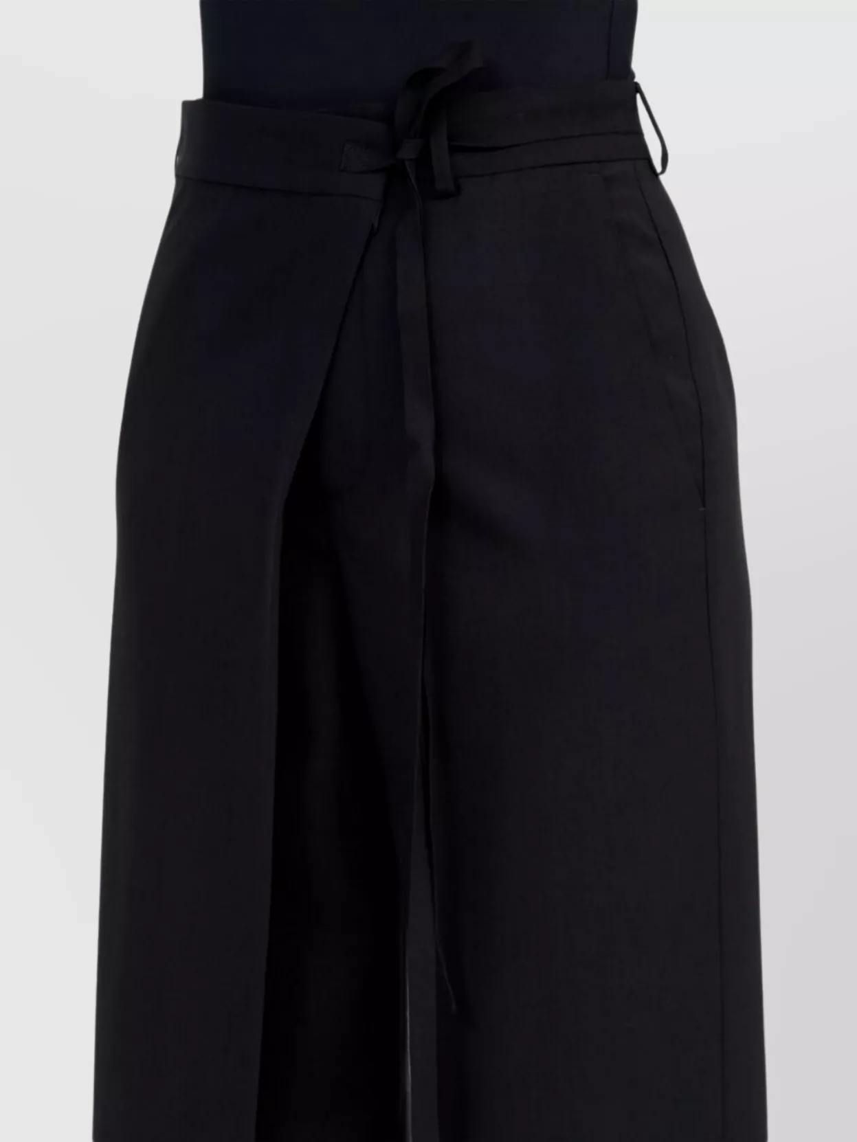 Shop Mm6 Maison Margiela Belted High-rise Flared Wool Trousers In Black