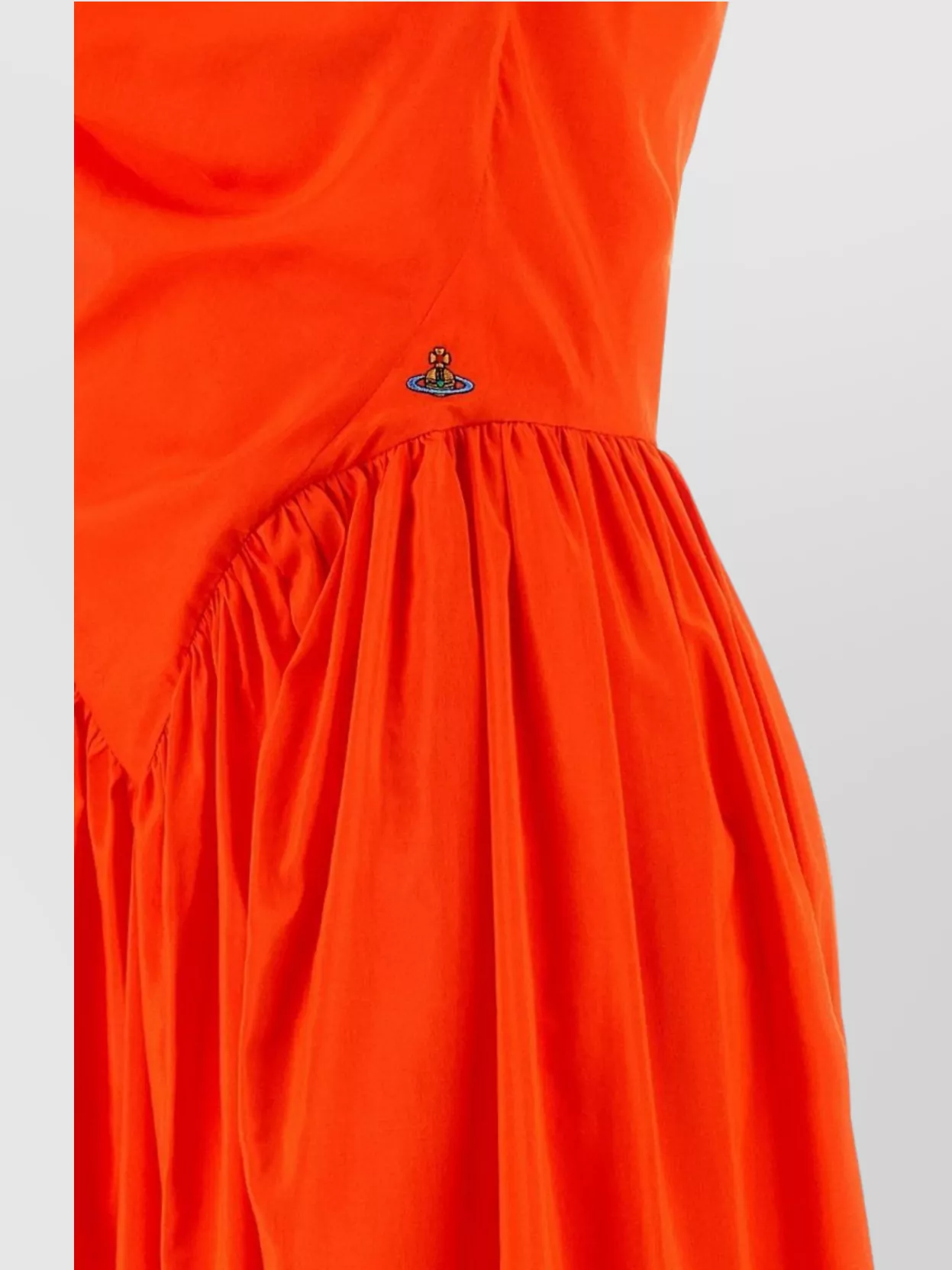 Vivienne Westwood Draped Neckline Midi Dress With Gathered Waist