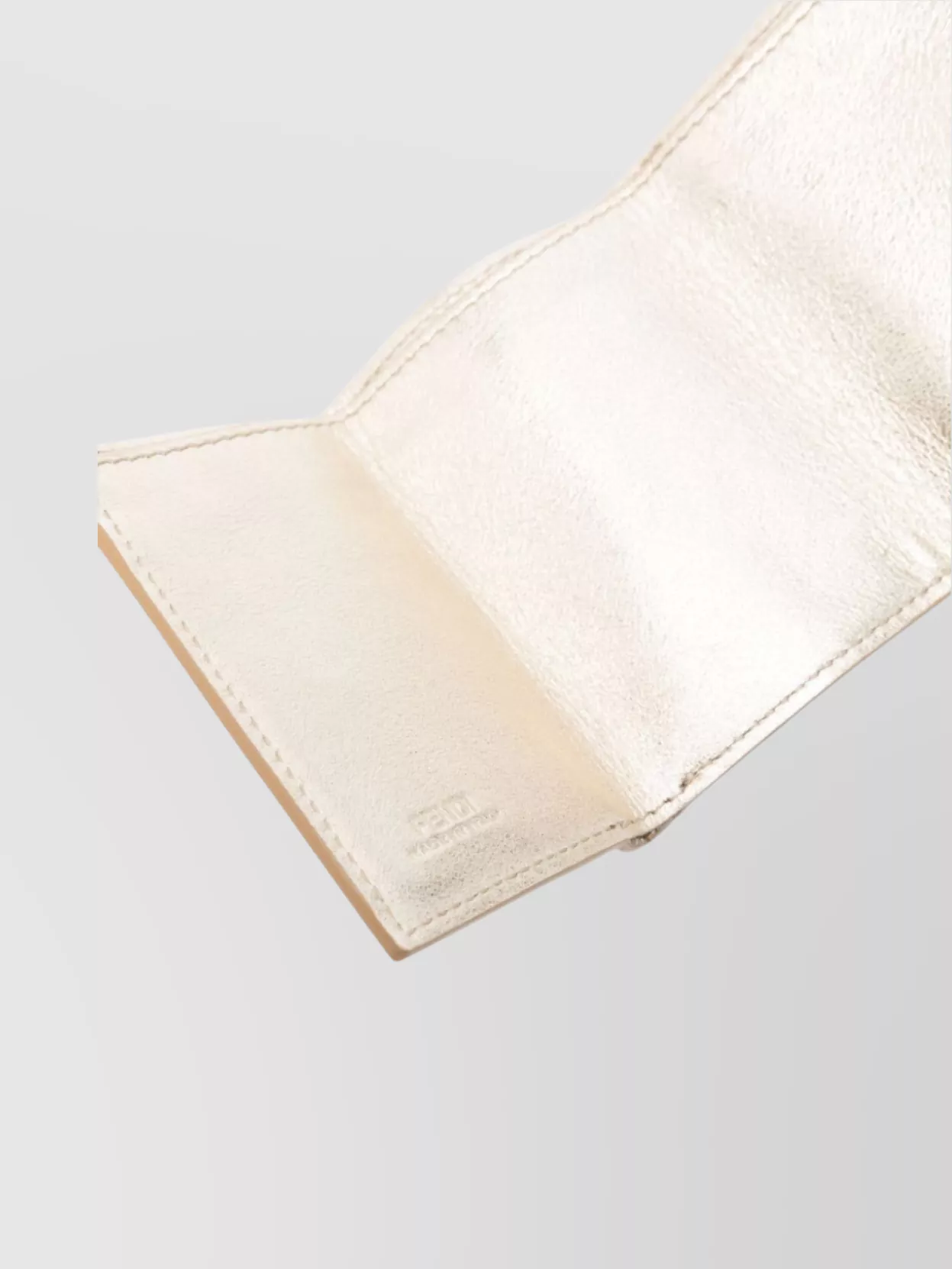 Fendi Embossed Ff Motif Baguette Micro Trifold Wallet