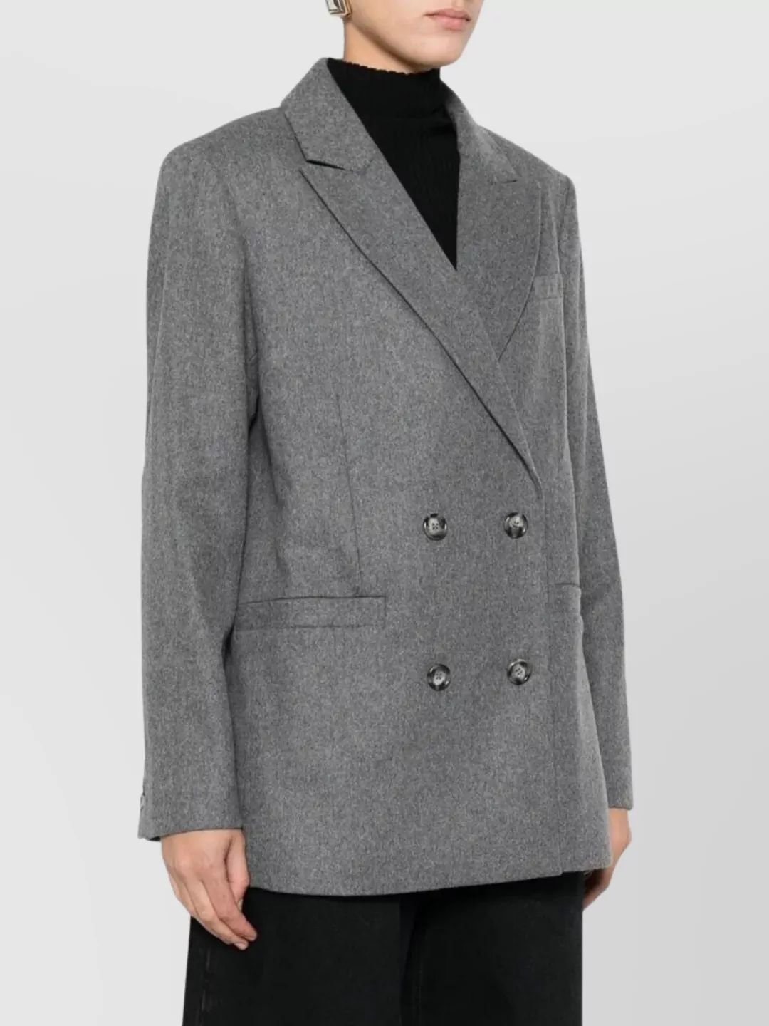 Apc Lucy Jacket With Flap Pockets And Notched Lapels In Gray